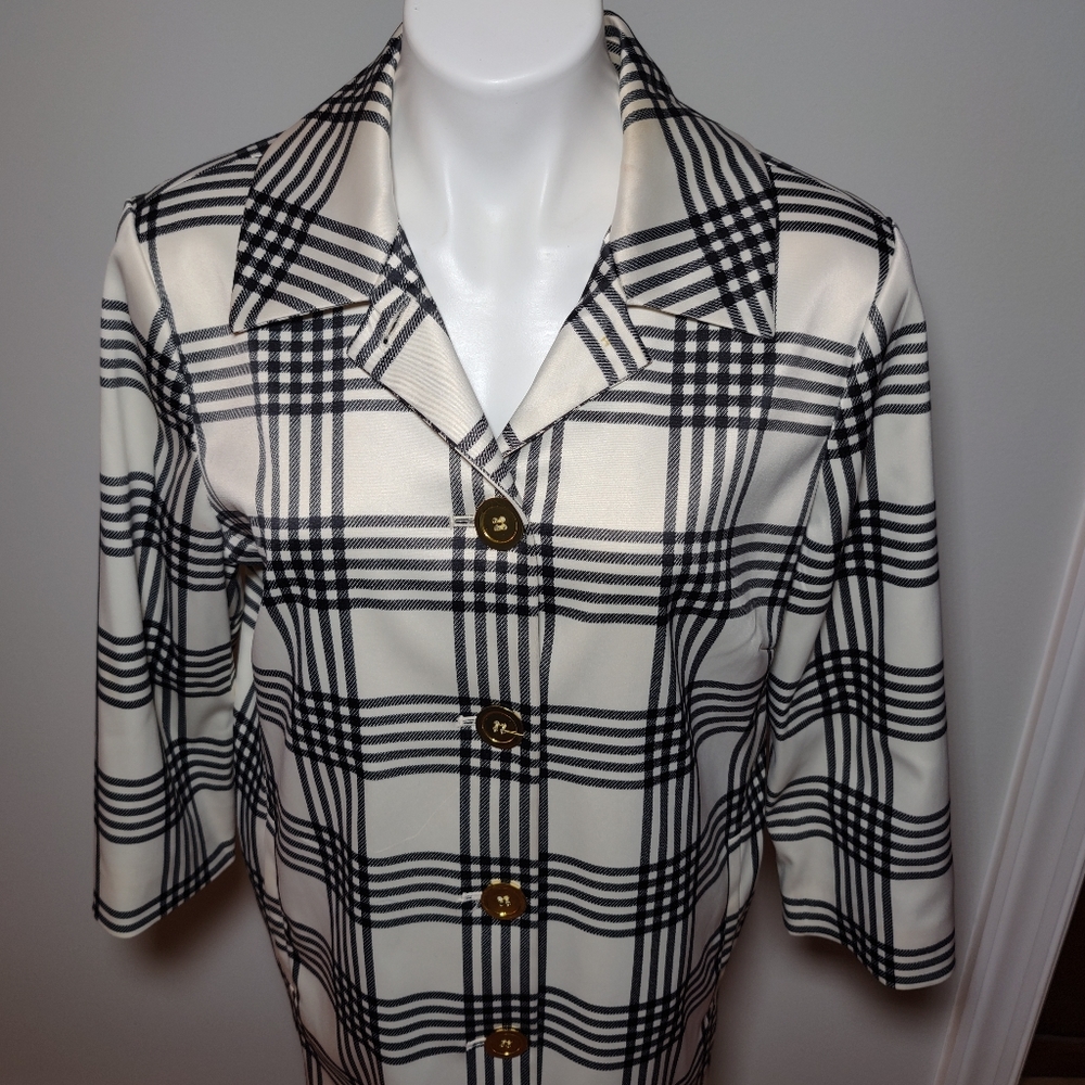 Vintage Covington plaid stripe coat